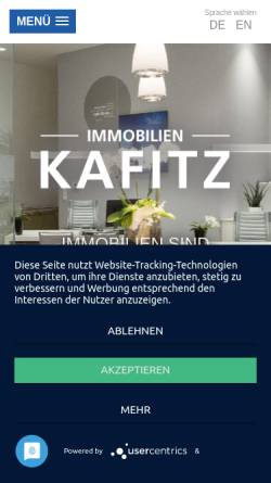 Vorschau der mobilen Webseite www.immobilien-kafitz.de, Immobilien Kafitz