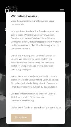 Vorschau der mobilen Webseite www.g-cosmetic.de, G-Cosmetic & Parfüm Exclusiv Products Vertriebs GmbH