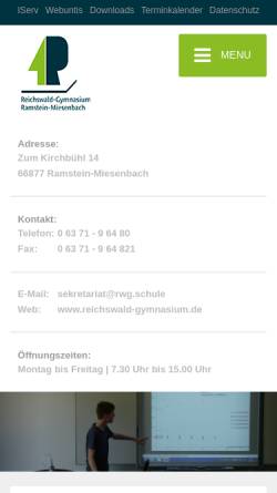 Vorschau der mobilen Webseite reichswald-gymnasium.de, Reichswald-Gymnasium Ramstein-Miesenbach