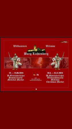Vorschau der mobilen Webseite www.burglichtenberg-weihnachtsmarkt.de, Kusel, Burg Lichtenberg, Mittelalterlicher Weihnachtsmarkt