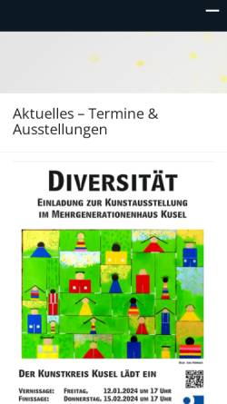 Vorschau der mobilen Webseite www.kunstkreiskusel.de, Kunstkreis Kusel