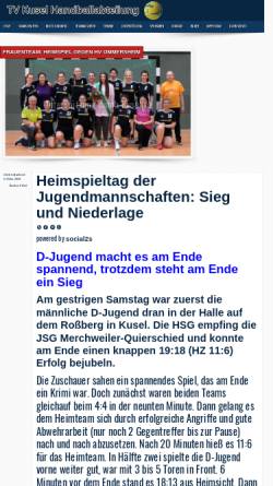 Vorschau der mobilen Webseite www.handball-kusel.de, Kusel Handball