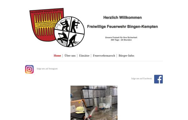 Vorschau von www.feuerwehr-kempten.de, Freiwillige Feuerwehr Bingen-Kempten