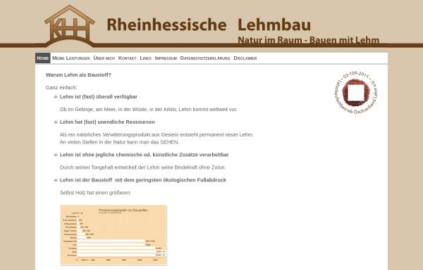 Vorschau von rheinhessische-lehmbau.de, Rheinhessische Lehmbau Inh. Karl-Heinz Hubel