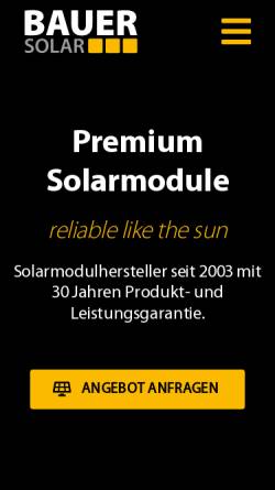 Vorschau der mobilen Webseite bauer-solartechnik.de, Bauer Solartechnik GmbH