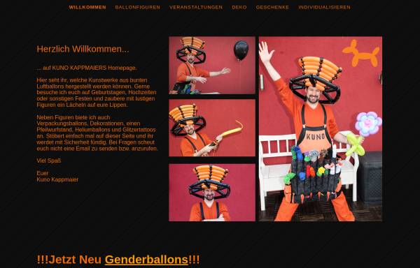 Vorschau von kunokappmaier.jimdo.com, Kuno Kappmaier - Ballonkunst