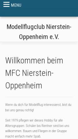Vorschau der mobilen Webseite www.mfc-nierstein-oppenheim.de, Modellfugclub VG Nierstein-Oppenheim e.V.