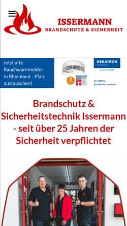 Vorschau der mobilen Webseite www.brandschutz-issermann.de, Brandschutz und Sicherheitstechnik Issermann