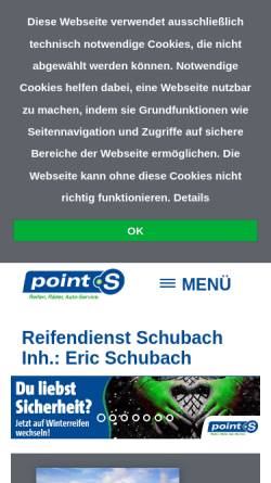 Vorschau der mobilen Webseite www.reifendienst-schubach.de, Reifendienst Schubach