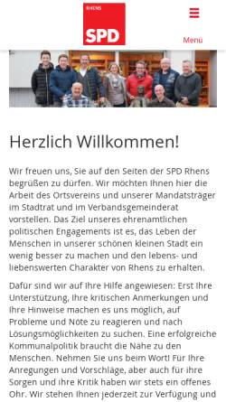 Vorschau der mobilen Webseite www.spd-rhens.de, SPD Rhens