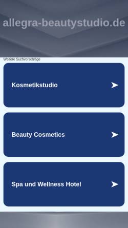 Vorschau der mobilen Webseite www.allegra-beautystudio.de, Allegra Beauty-Studio