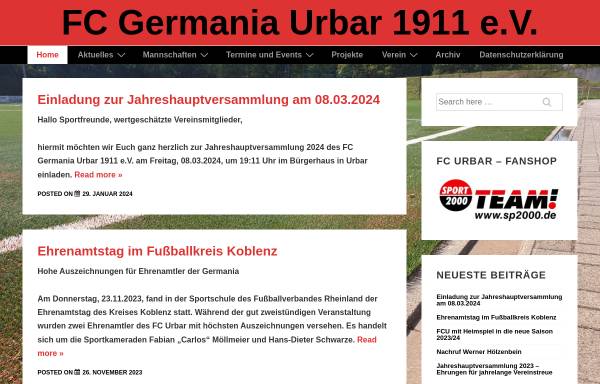 Vorschau von www.fc-urbar.de, FC Germania Urbar 1911 e.V.
