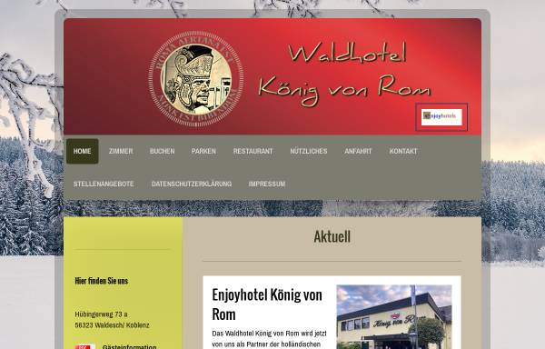 Vorschau von www.koenigvonrom.de, Waldhotel König von Rom