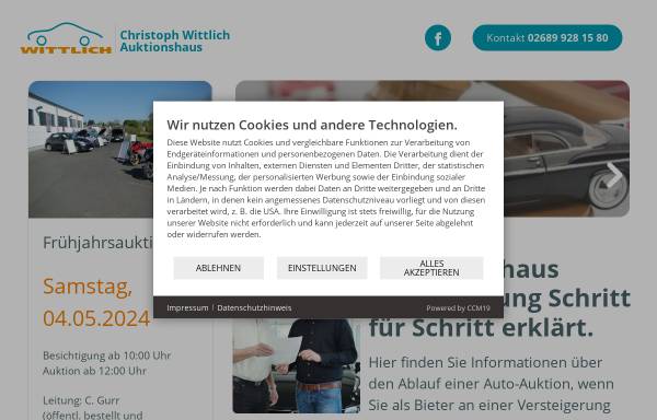 Vorschau von www.wittlich-auktionen.com, Auktionshaus Wittlich, Inh. Christoph Wittlich