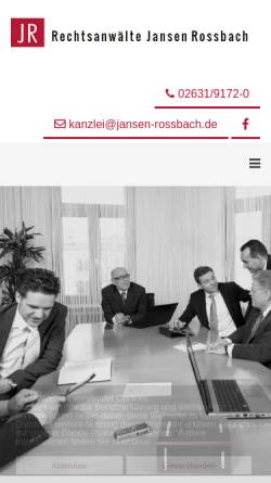 Vorschau der mobilen Webseite www.jansen-rossbach.de, Rechtsanwälte Jansen Rossbach