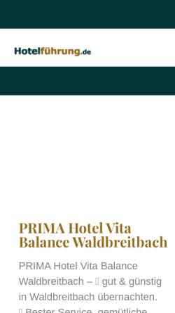Vorschau der mobilen Webseite www.vitabalance-hotel.de, Vita Balance Hotel