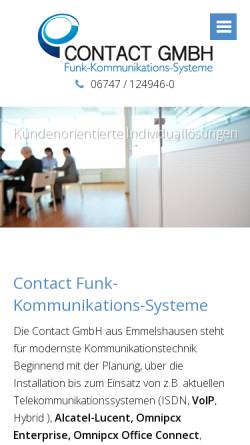 Vorschau der mobilen Webseite www.contact-gmbh.de, Contact Funk-Kommunikations-Systeme GmbH