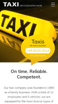 Vorschau der mobilen Webseite www.taxi-am-hahn.de, Taxi am Hahn