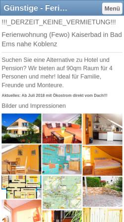 Vorschau der mobilen Webseite fewo-kaiserbad-bad-ems.jimdo.com, Ferienwohnung Kaiserbad
