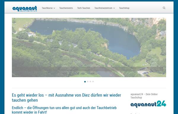 Vorschau von tauchbasis-diez.de, Aquanaut Tauchbasis Diez am Naturparksee
