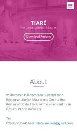 Vorschau der mobilen Webseite www.kupferpfanne-kemmenau.de, Hotel-Restaurant Kupferpfanne