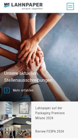 Vorschau der mobilen Webseite www.lahnpaper.de, Lahnpaper GmbH