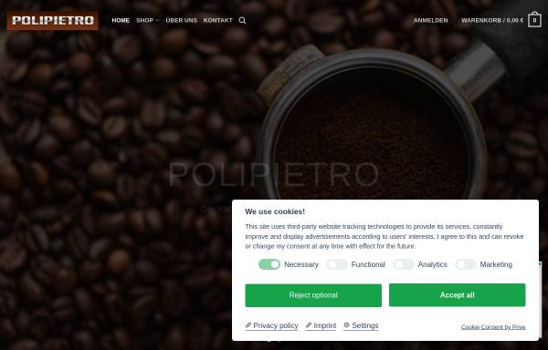 Vorschau von www.polipietro.de, Polipietro - Espressomaschinen, Ersatzteile und Zubehör