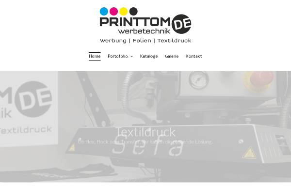 Vorschau von www.printtom.de, Printtom.de - Textildruck + Werbetechnik