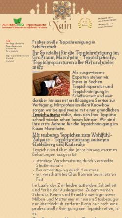 Vorschau der mobilen Webseite www.nain-teppichwaesche.de, Nain Teppichwäsche