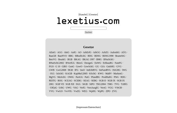 Vorschau von www.lexetius.com, Lexetius.com