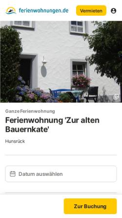 Vorschau der mobilen Webseite www.ferienwohnungen.de, Ferienwohnung 'Zur alten Bauernkate'
