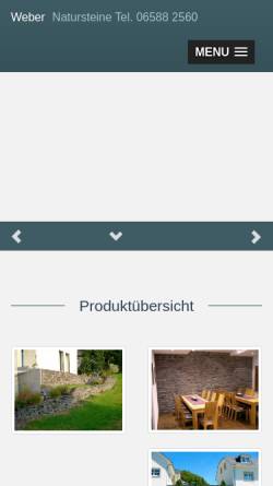 Vorschau der mobilen Webseite weber-schiefer.de, Weber Natursteine