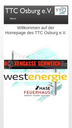 Vorschau der mobilen Webseite ttc-osburg.de, Tischtennisclub Osburg