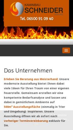 Vorschau der mobilen Webseite schneider-kaminbau.de, Schneider GmbH
