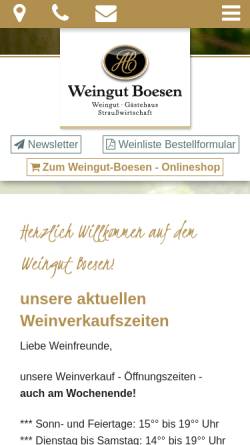 Vorschau der mobilen Webseite weingut-boesen.de, Weingut Boesen