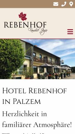 Vorschau der mobilen Webseite rebenhof-palzem.de, Hotel-Restaurant Rebenhof