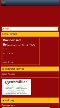 Vorschau der mobilen Webseite www.feuerwehr-beurig.de, Feuerwehr Beurig