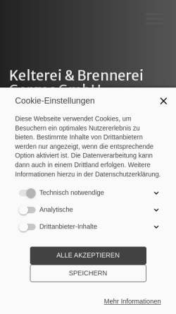 Vorschau der mobilen Webseite gorges-viez.de, Kelterei & Brennerei Gorges GmbH