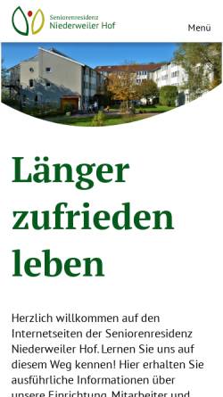 Vorschau der mobilen Webseite sr-niederweiler-hof.de, Senioren-Residenz Niederweiler Hof