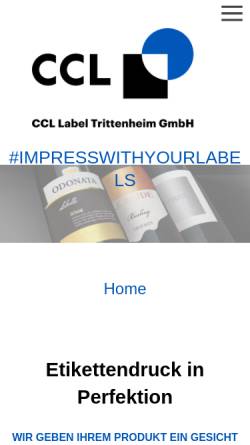 Vorschau der mobilen Webseite www.ccl.de, CCL Label Trittenheim GmbH