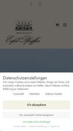 Vorschau der mobilen Webseite eifel-pfeiffer.de, Eifel-Pfeiffer, Weingut