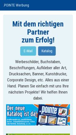 Vorschau der mobilen Webseite www.pointe-werbung.de, Pointe Werbung