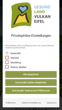 Vorschau der mobilen Webseite www.gesundland-vulkaneifel.de, GesundLand Vulkaneifel GmbH