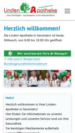 Vorschau der mobilen Webseite www.linden-apotheke-gerolstein.de, Linden Apotheke Gerolstein