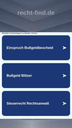 Vorschau der mobilen Webseite www.recht-find.de, Ordnungswidrigkeitenrecht
