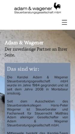 Vorschau der mobilen Webseite steuerberater-montabaur.de, Adam & Wagener Steueberatungsgesellschaft mbH