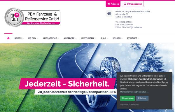 Vorschau von www.pbmgmbh.de, PBM Fahrzeug - und Reifenservice GmbH