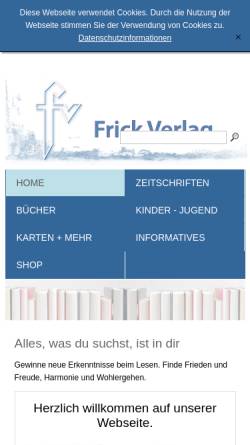 Vorschau der mobilen Webseite www.frickverlag.de, Frick Verlag