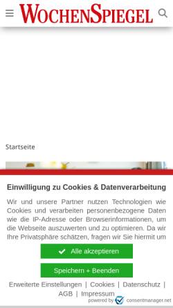 Vorschau der mobilen Webseite www.wochenspiegellive.de, Wochenspiegel
