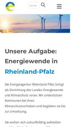Vorschau der mobilen Webseite www.energieagentur.rlp.de, Energieagentur Rheinland-Pfalz GmbH